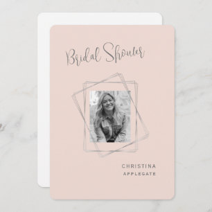 Blush Bride Photo Bridal Shower Rounded Invitation