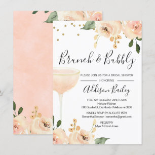 Blush Brunch Champagne Bridal Shower Invitation