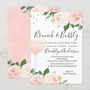 Blush Brunch Champagne Bridal Shower Invitation