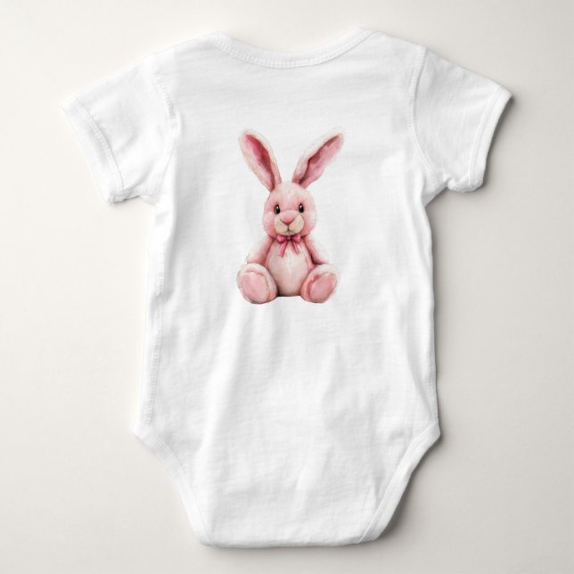Blush Bunny Cuddles Baby Bodysuit (Back)