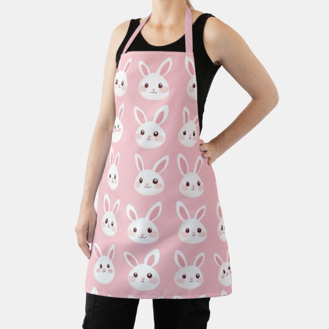 Blush Bunny Faces Apron (Insitu)