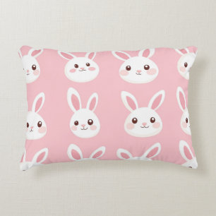 Blush Bunny Faces Decorative Cushion