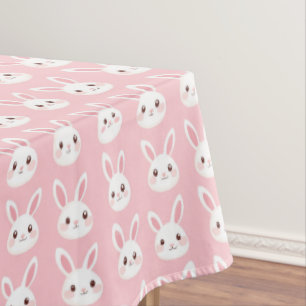 Blush Bunny Faces Tablecloth