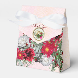 Blush, Burgundy and Sage Leaves Bouquet Favour Box