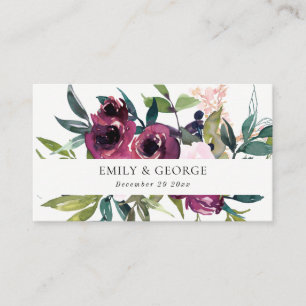 BLUSH BURGUNDY FLORAL BUNCH WEDDING WEBSITE BUSINESS CARD