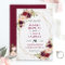 Blush Burgundy Floral Modern Gold Frame Wedding