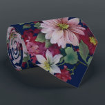 Blush Burgundy Navy Blue Floral Wedding Tie<br><div class="desc">Here's a tie suitable for the groom and/or groomsmen at his wedding. This design features a modern, burgundy and blush pink floral wedding bouquet pattern on an elegant navy blue background and was created to coordinate with its complimentary wedding suite collection. If you have a design question or would like...</div>