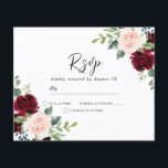 Blush & Burgundy On a Budget Wedding RSVP<br><div class="desc">Blush & Burgundy On a Budget Wedding RSVP Invitation</div>