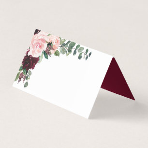 Blush Burgundy Place Cards