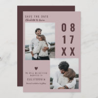 Blush burgundy save the date wedding 2 photos