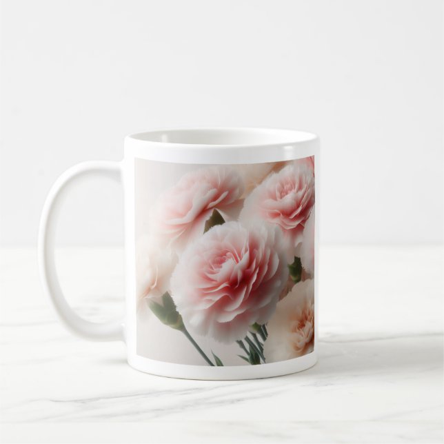 Blush Carnation Dreams Coffee Mug (Left)