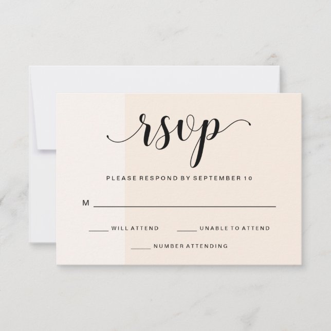 Blush Cascade | Subtle Stripes Wedding RSVP (Front)