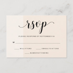 Blush Cascade   Subtle Stripes Wedding RSVP Card