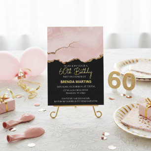 Blush Champagne Gold Glitter Watercolor Invitation