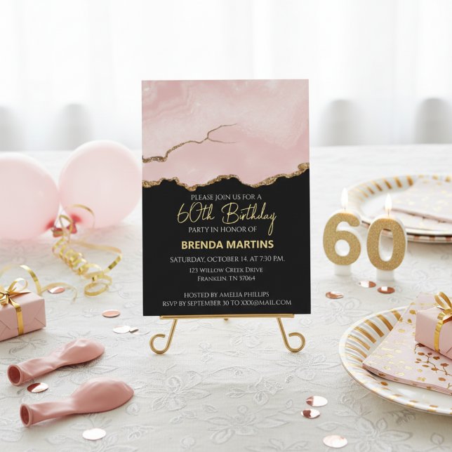 Blush Champagne Gold Glitter  Watercolor Invitation (Creator Uploaded)