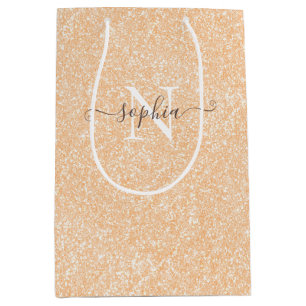 Blush Champagne Pink Glitter Customised Medium Gift Bag