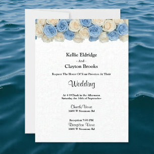 Blush & Champagne Roses Wedding Invitation