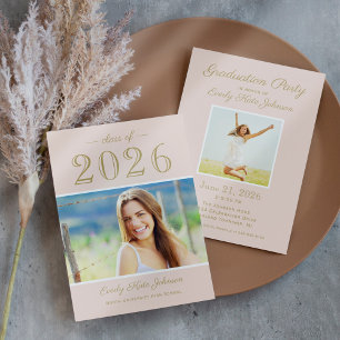 Blush Class of 2026 Photo Graduation Party Invitation