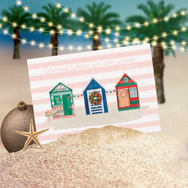 Blush Coastal Beach Warm Wishes Beach Huts Holiday (Creator Uploaded)