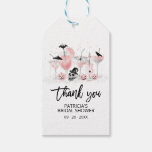 Blush Cocktails Halloween Bridal Shower Thank You Gift Tags