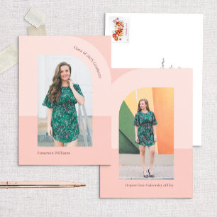 Blush Colorblock Arched Graduation Announcement