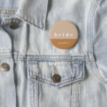 Blush Colour Block Bride Button<br><div class="desc">Modern and minimal colour block button featuring a beautiful typography. Personalise for your bridal party or birthday shindig.</div>