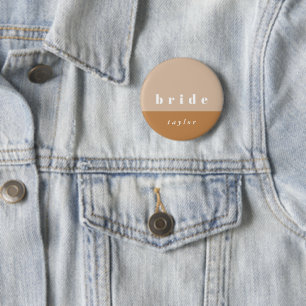 Blush Colour Block Bride Button