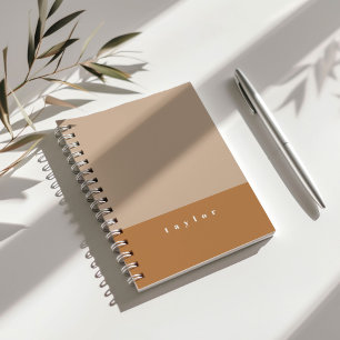 Blush Colour Block Custom Name Notebook