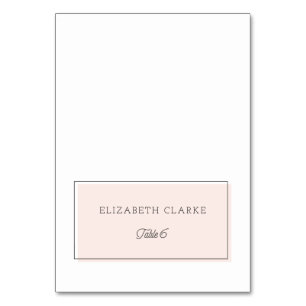 Blush Colour Block Minimalist Place Card   Table 6