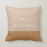 Blush Colour Block Personalised Cushion<br><div class="desc">Modern minimal throw pillow featuring a colour block blush pink and sand. Perfect for home decor and gifts for teachers,  new home owners,  newlyweds,  and more.</div>