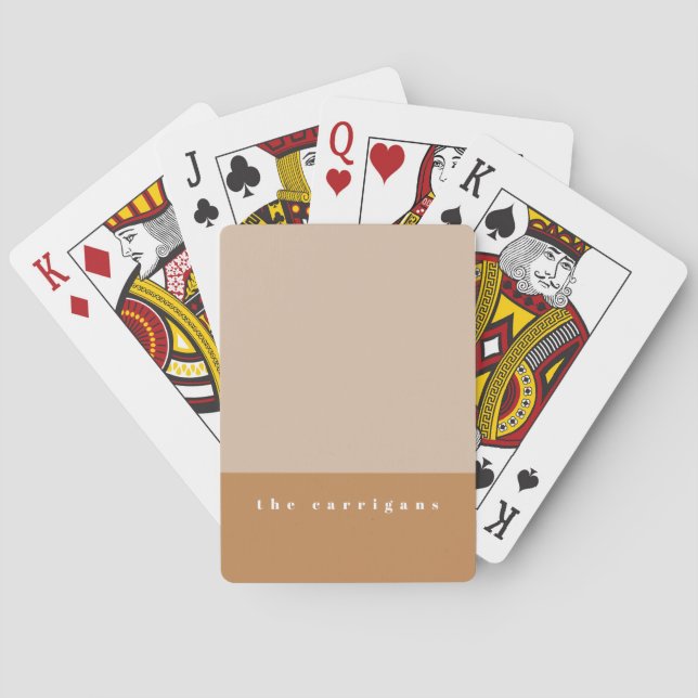Blush Colour Block Personalised Playing Cards (Back)