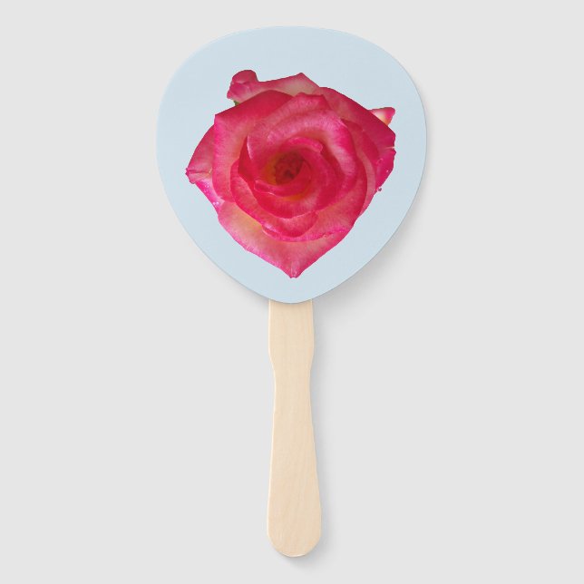 Blush coloured rose on a hand fan (Front)