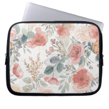 Blush Coral Garden Floral Watercolor Pattern