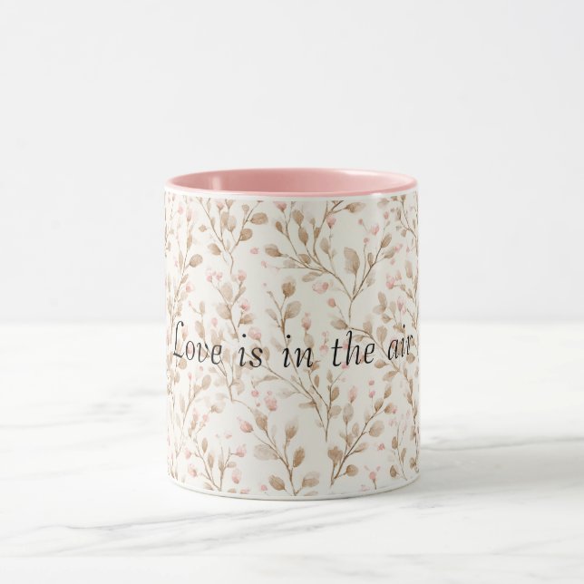 Blush Cream Flowers Romantic Love Mug (Center)