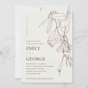 BLUSH CREAM LINE DRAWING FLORA COUPLE SHOWER CARD