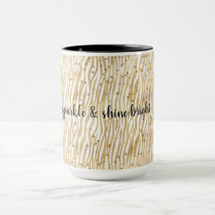 Blush Cream Zebra Glam Gold Confetti Sparkle      Mug