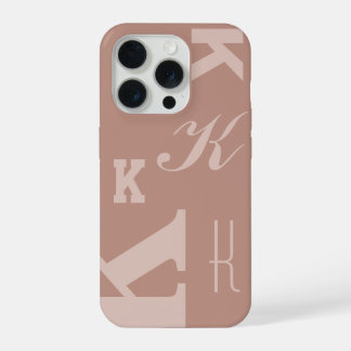 Blush Custom Initial, Choose Your Letter Monogram iPhone 15 Pro Case