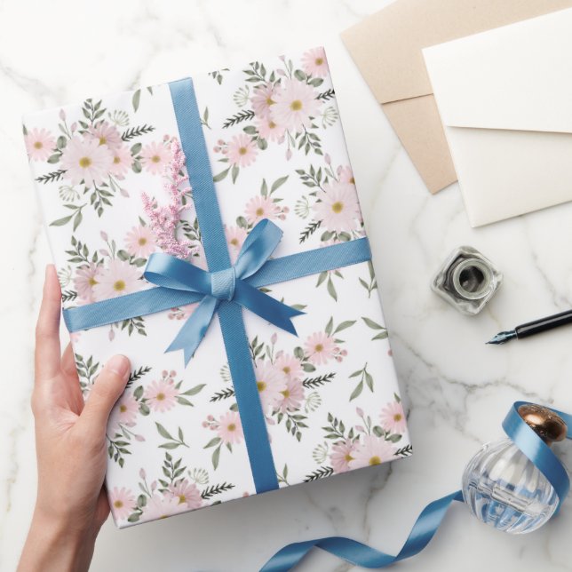 Blush Daisy Whisper Wrapping Paper (Gifting)