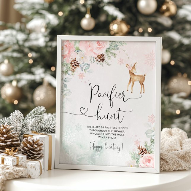 Blush deer snowflakes Pacifier hunt game Poster (Creator Uploaded)