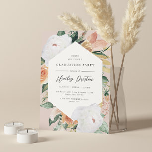 Blush Desert Floral Graduation Party Invitation