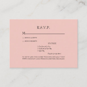 Blush Dinner Options Wedding RSVP Enclosure Card