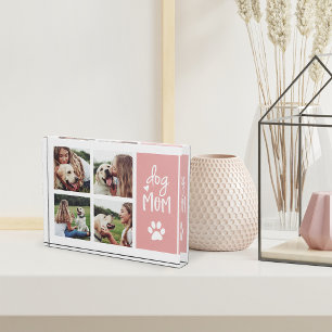 Blush   Dog Mum Pawprint Collage Photo Block