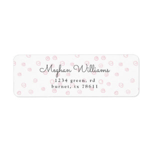 blush doodle swirl modern return address label