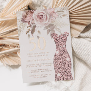 Blush Dress Fabulous 50th Birthday Party Rose Gold