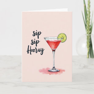 Blush Drink Birthday Card