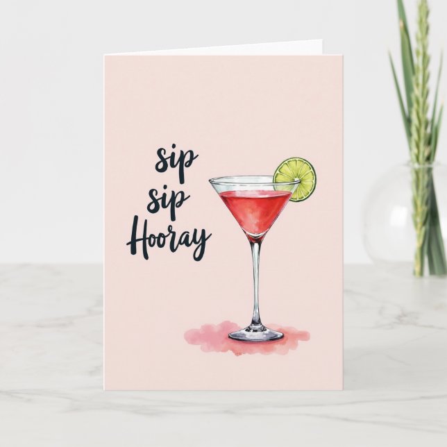 Blush Drink Birthday Card (Front)