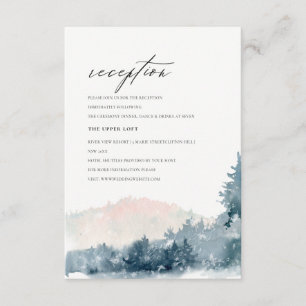 BLUSH DUSKY BLUE MOUNTAINS PINE WEDDING RECEPTION  ENCLOSURE CARD