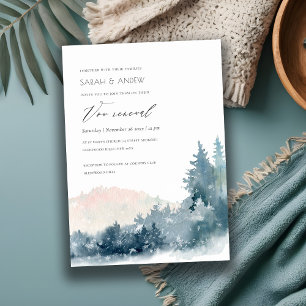 BLUSH DUSKY BLUE MOUNTAINS VOW RENEWAL INVITE
