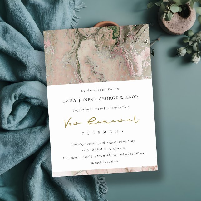 BLUSH DUSKY ROSE GOLD AGATE VOW RENEWAL INVITE (Creator Uploaded)