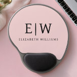 Blush Dusty Pink Girly Script Monogram Name Modern Gel Mouse Pad<br><div class="desc">Blush Dusty Pink Monogram Add Your Own Name Mousepad (Mouse Pad). This makes the perfect sweet 16 birthday,  wedding,  bridal shower,  anniversary,  baby shower or bachelorette party gift for someone that loves glam luxury and chic styles.</div>